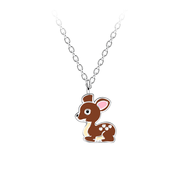 Wholesale Sterling Silver Deer Necklace - JD14519