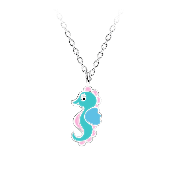 Wholesale Sterling Silver Seahorse Necklace - JD14533