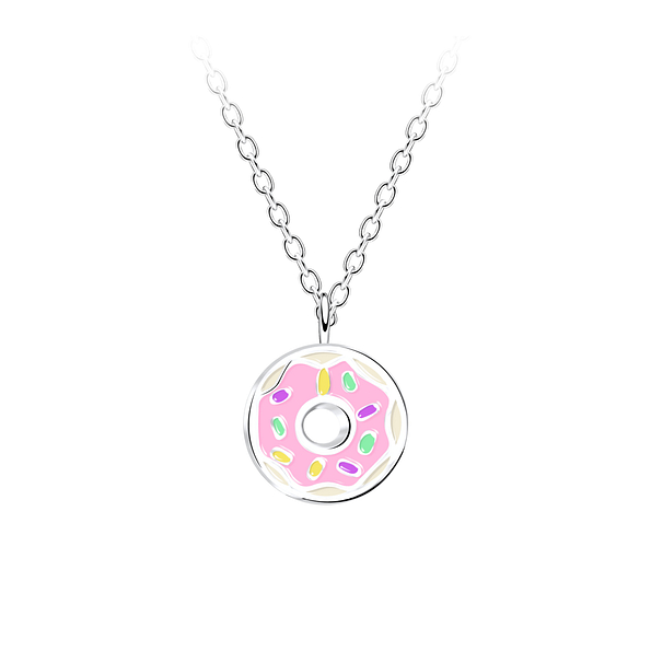 Wholesale Sterling Silver Donut Necklace - JD14673