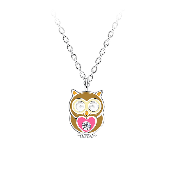 Wholesale Sterling Silver Owl Necklace - JD20893