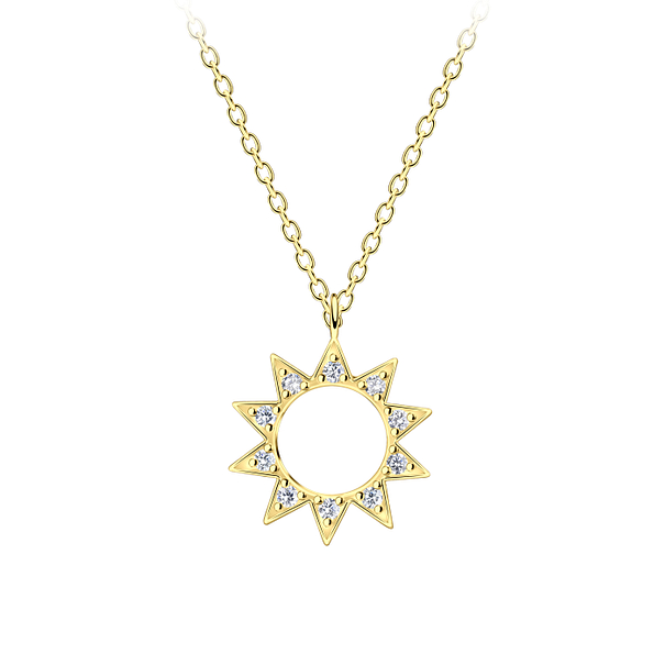 Wholesale Sterling Silver Sun Necklace - JD21335