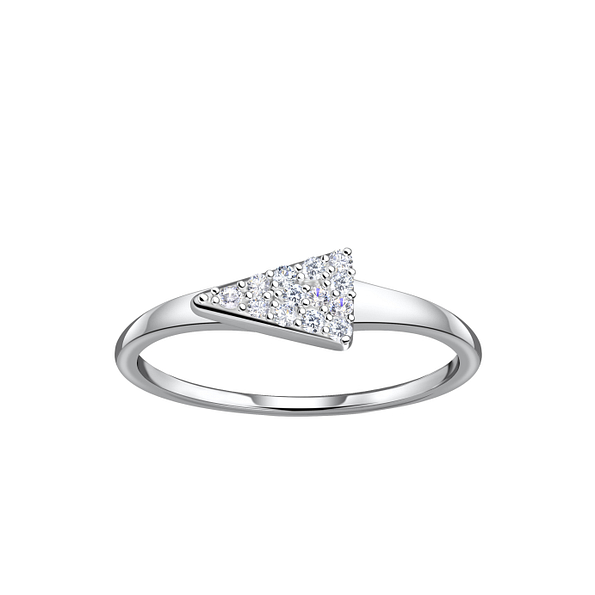 Wholesale Sterling Silver Triangle Ring - JD21437