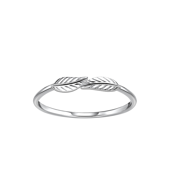 Wholesale Sterling Silver Leaf Ring - JD21678