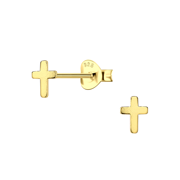 Wholesale Sterling Silver Cross Ear Studs - JD21980