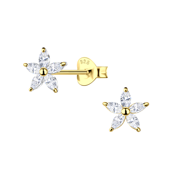 Wholesale Sterling Silver Flower Ear Studs - JD21918