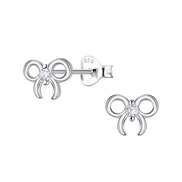 Wholesale Sterling Silver Bow Ear Studs - JD22009