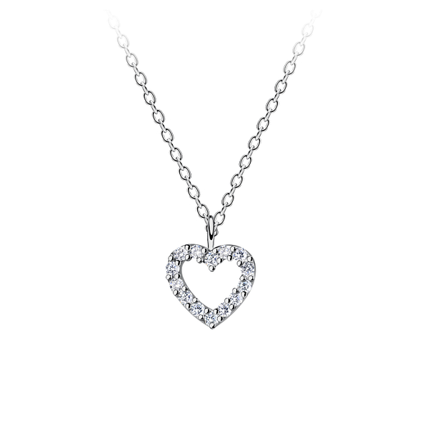 Wholesale Sterling Silver Heart Necklace - JD21976