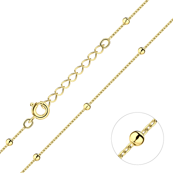 Wholesale 45cm Sterling Silver Satellite Chain with Extension - JD21443