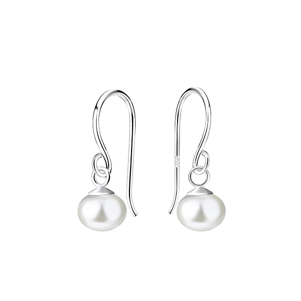 Wholesale 6mm Fresh Water Pearl Sterling Silver Earrings - JD21213