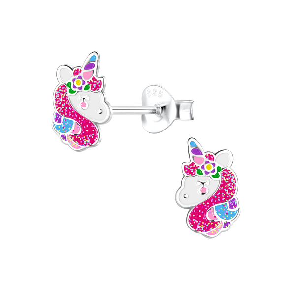 Wholesale Sterling Silver Unicorn Ear Studs - JD15046