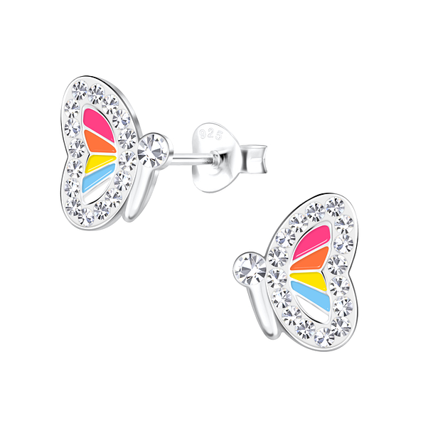 Wholesale Sterling Silver Butterfly Ear Studs - JD16815