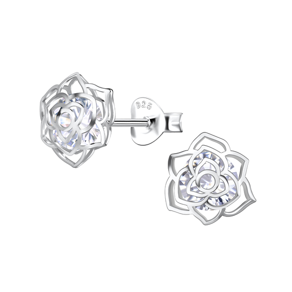 Wholesale Sterling Silver Flower Ear Studs - JD22169