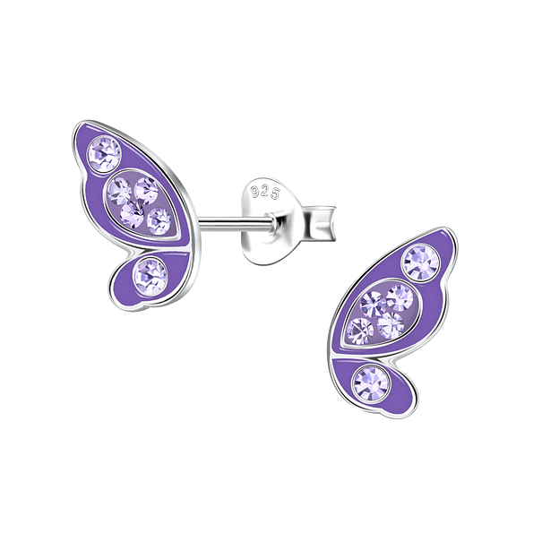 Wholesale Sterling Silver Butterfly Ear Studs - JD22084