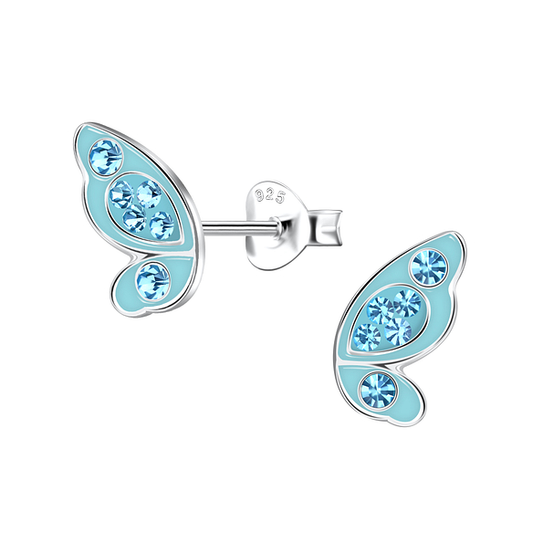 Wholesale Sterling Silver Butterfly Ear Studs - JD22082