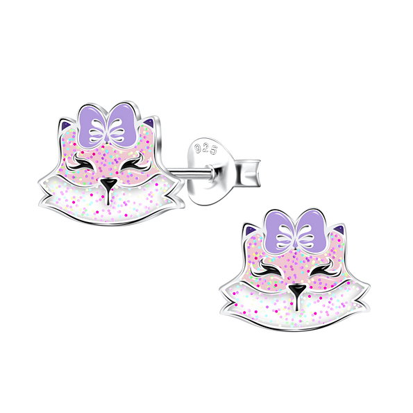 Wholesale Sterling Silver Fox Ear Studs - JD22086