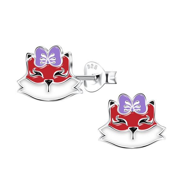 Wholesale Sterling Silver Fox Ear Studs - JD22087