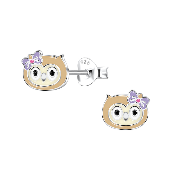 Wholesale Sterling Silver Owl Ear Studs - JD22089