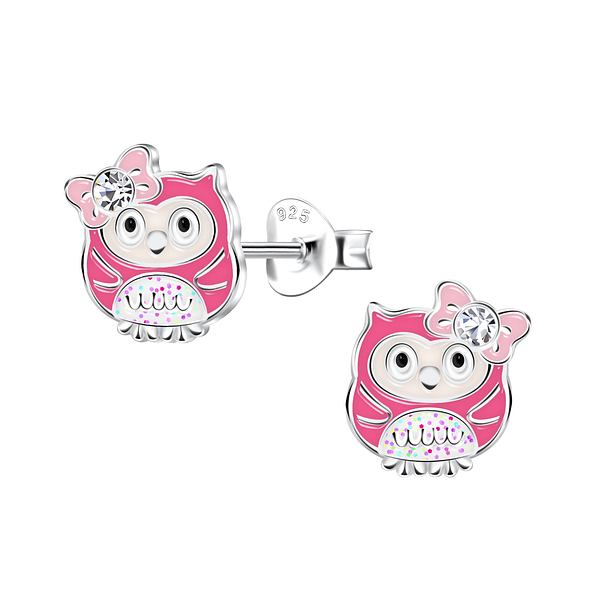 Wholesale Sterling Silver Owl Ear Studs - JD22094