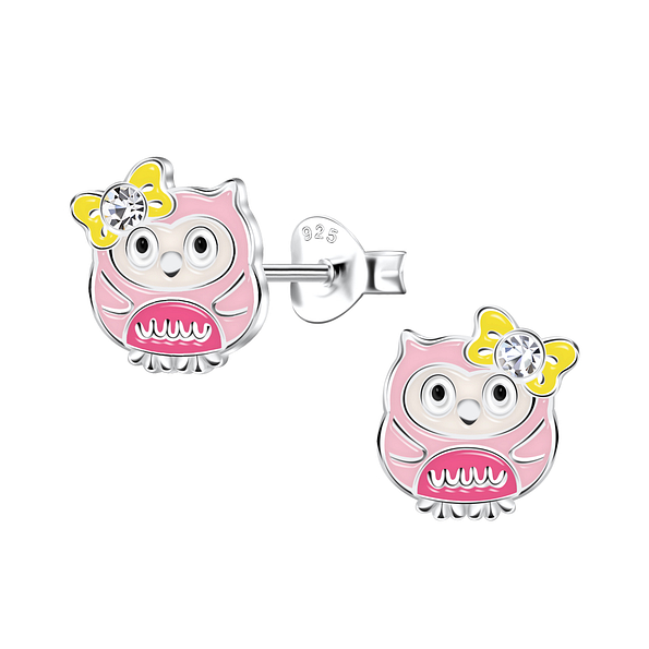 Wholesale Sterling Silver Owl Ear Studs - JD22095