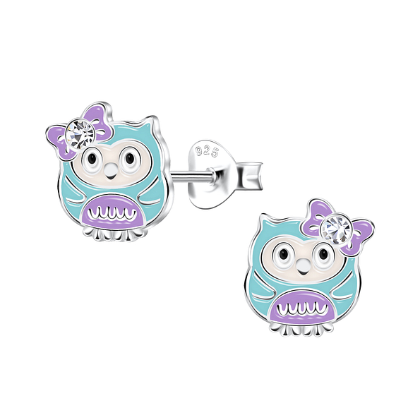 Wholesale Sterling Silver Owl Ear Studs - JD22096