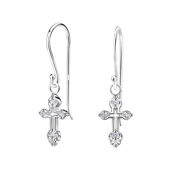 Wholesale Sterling Silver Cross Earrings - JD22239