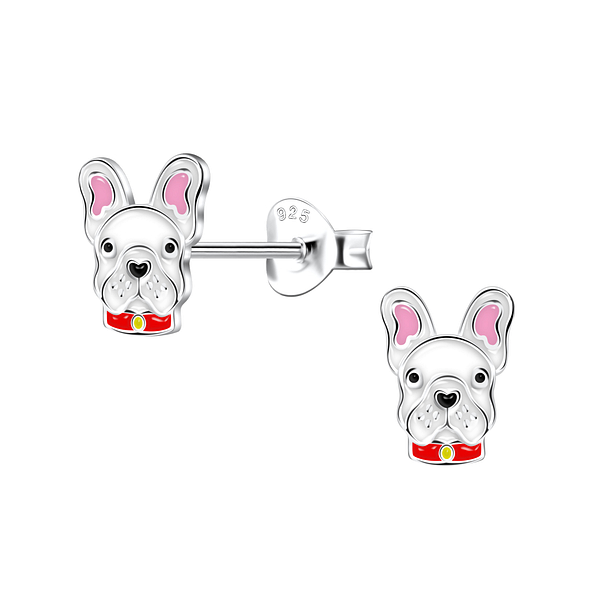 Wholesale Sterling Silver French Bulldog Ear Studs - JD22162