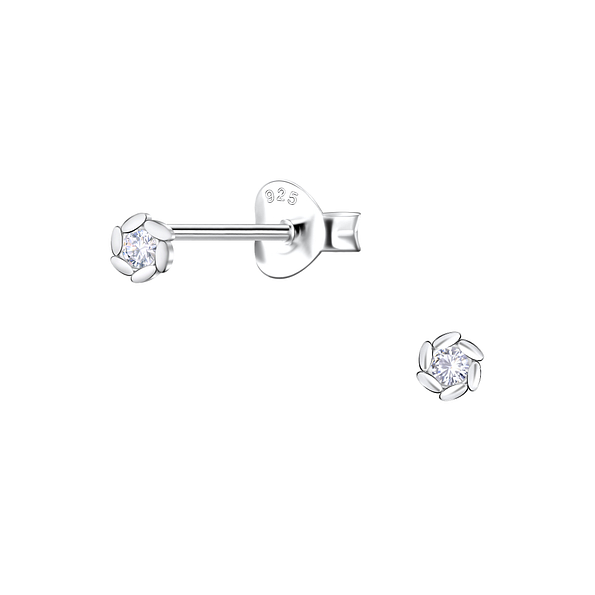 Wholesale Sterling Silver Flower Ear Studs - JD22669