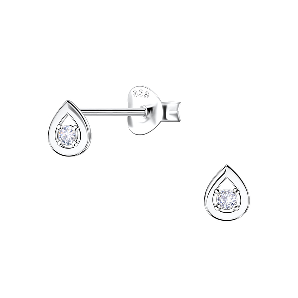 Wholesale Sterling Silver Pear Ear Studs - JD22675