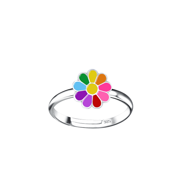 Wholesale Sterling Silver Daisy Flower Adjustable Ring - JD22285