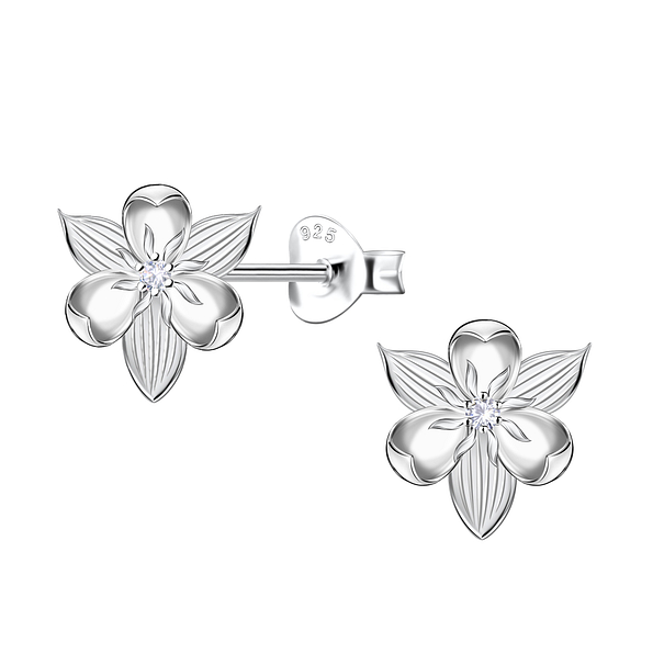Wholesale Sterling Silver Flower Ear Studs - JD22641