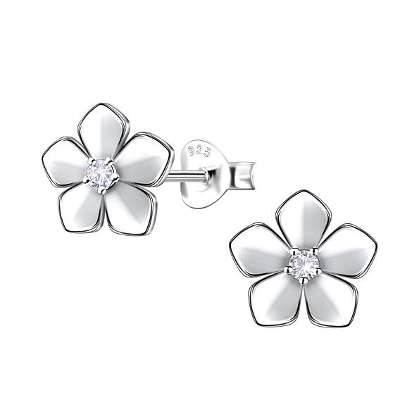 Wholesale Sterling Silver Flower Stud Earrings - JD22646