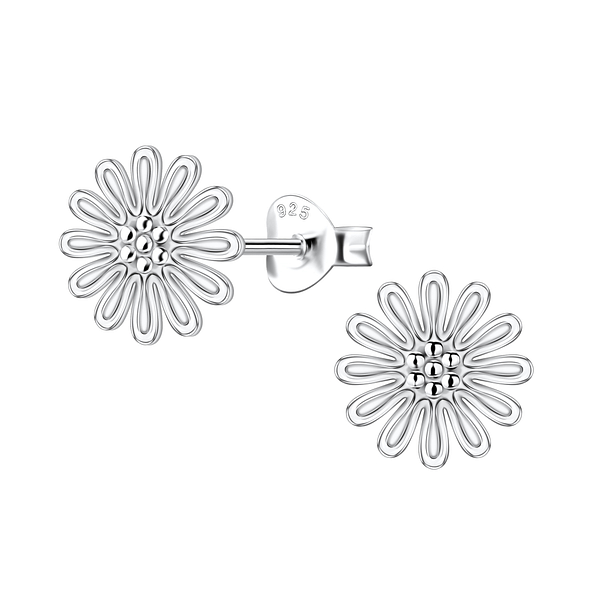 Wholesale Sterling Silver Flower Stud Earrings - JD22652