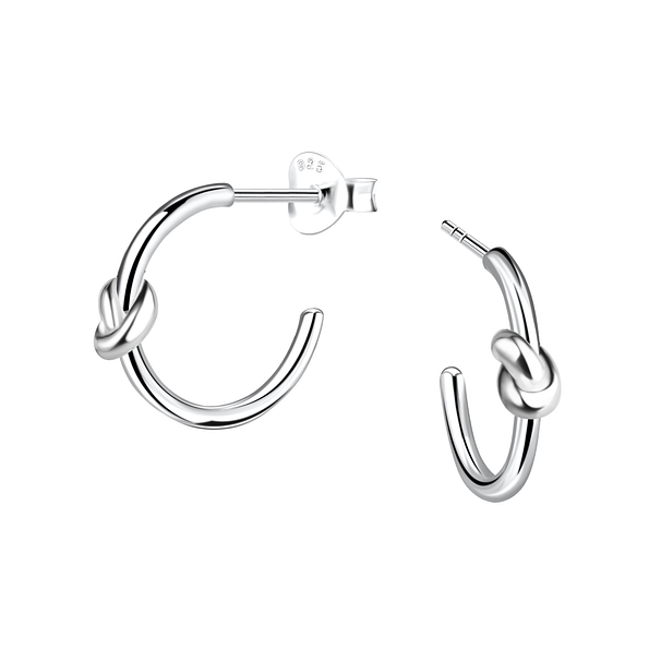 Wholesale Sterling Silver Knot Half Hoop Ear Studs  - JD22903