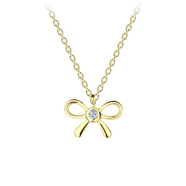 Wholesale Sterling Silver Bow Necklace - JD21595
