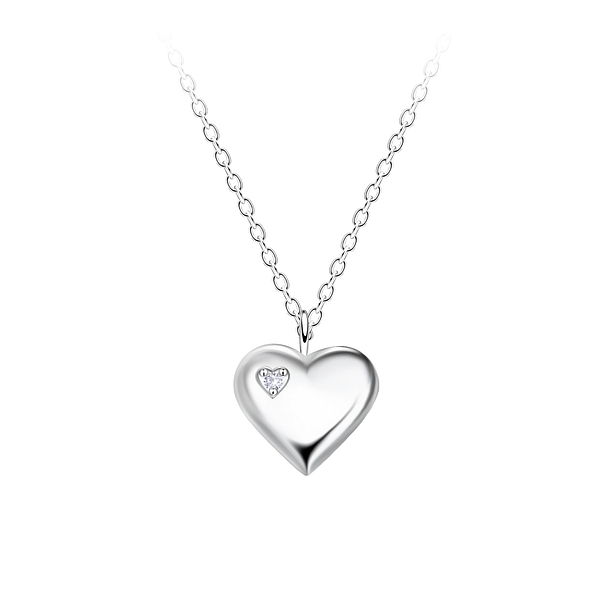 Wholesale Sterling Silver Heart Necklace - JD23193