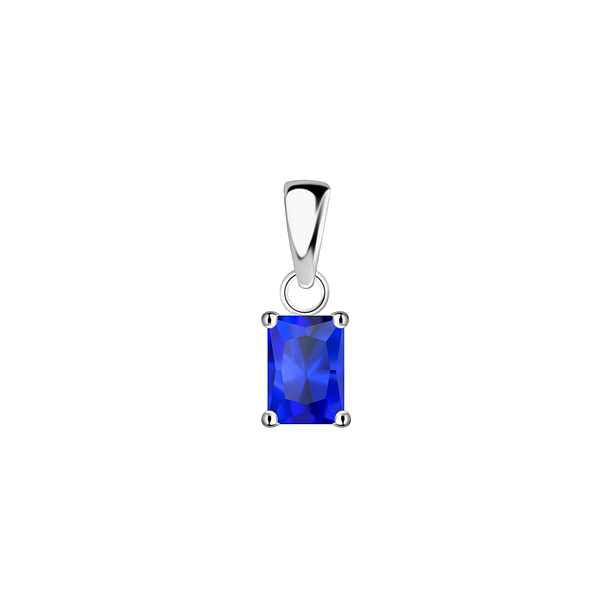 Wholesale 4x6mm Baguette Cubic Zirconia Sterling Silver Pendant - JD23388 Wholesale 4x6mm Baguette Cubic Zirconia Sterling Silver Pendant - JD23388