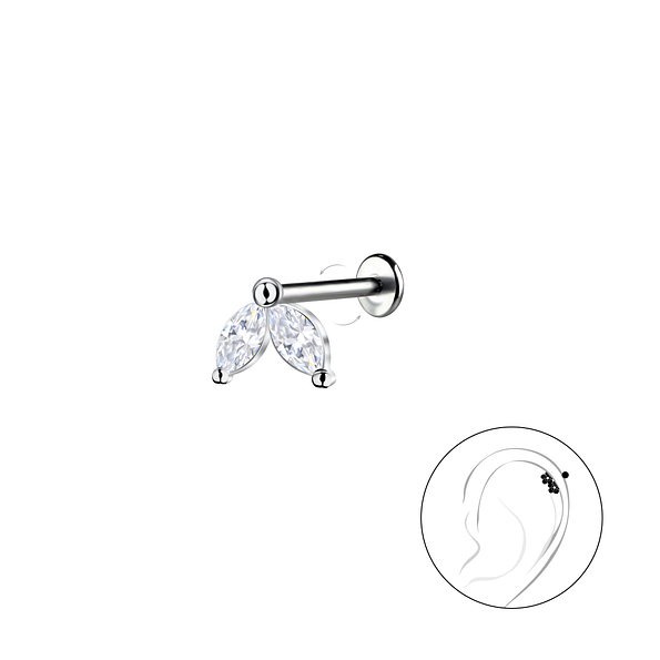 Wholesale Sterling Silver Geometric with Titanium Labret - JD22739