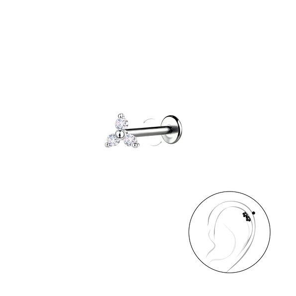 Wholesale Sterling Silver Geometric with Titanium Labret - JD22740