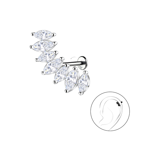 Wholesale Sterling Silver Geometric with Titanium Labret - JD22748