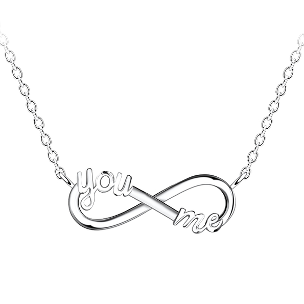 Wholesale Sterling Silver You and Me Infinity Necklace - JD23083