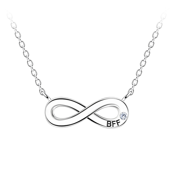 Wholesale Sterling Silver BFF Infinity Necklace - JD23087
