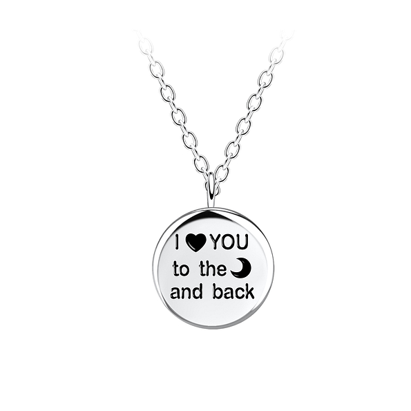 Wholesale Sterling Silver I love You to the Moon and back Necklace - JD23092