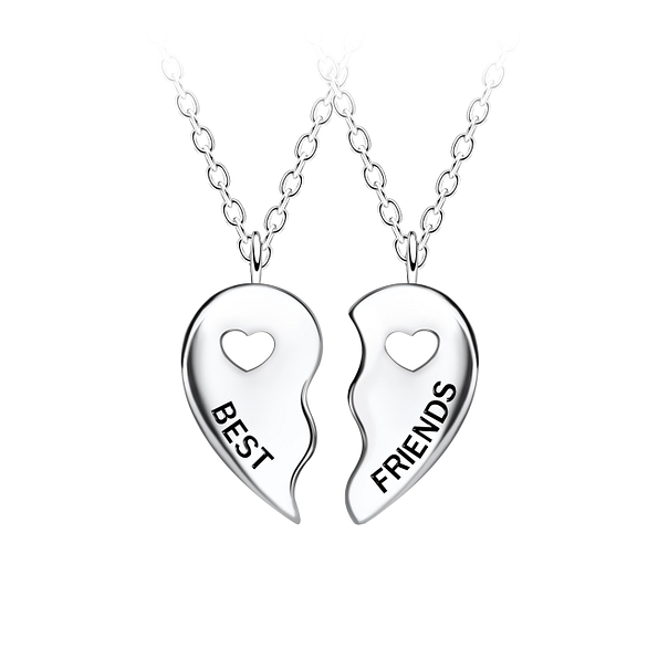 Wholesale Sterling Silver Best Friends Necklace Set - JD23058