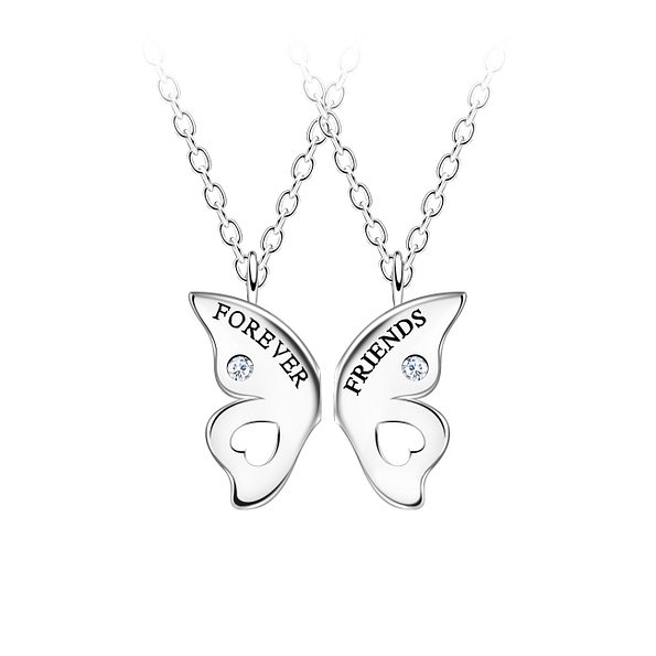 Wholesale Sterling Silver Forever Friends Necklace Set - JD23063