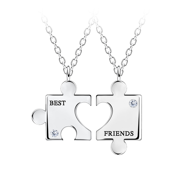 Wholesale Sterling Silver Best Friends Necklace Set - JD23072