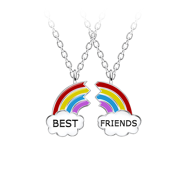 Wholesale Sterling Silver Best Friends Necklace Set - JD23073