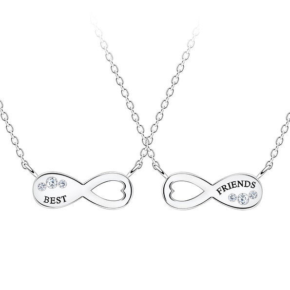 Wholesale Sterling Silver Best Friends Necklace Set - JD23077