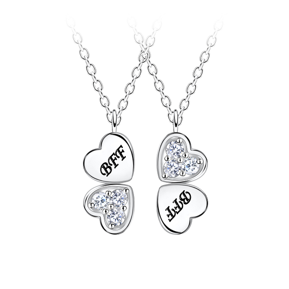 Wholesale Sterling Silver BFF Necklace Set - JD23078