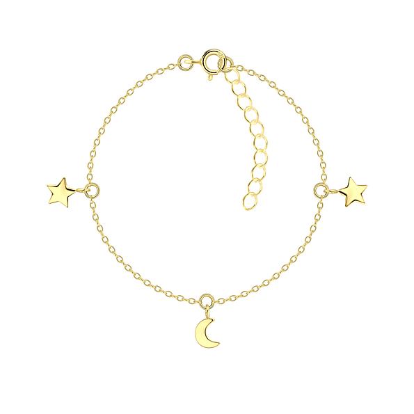 Wholesale Sterling Silver Star and Moon Bracelet - JD23143