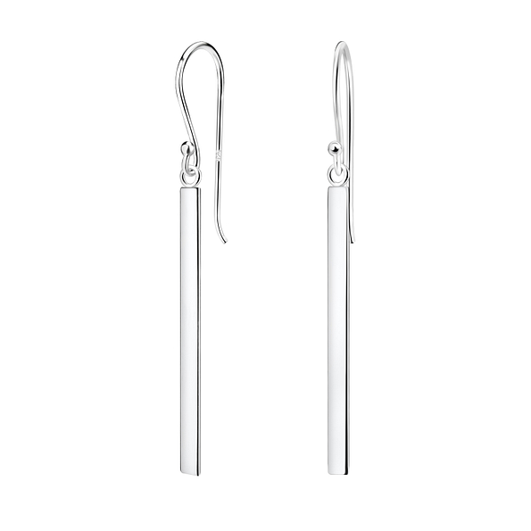 Wholesale Sterling Silver Thick Bar Earrings - JD22044